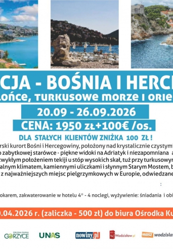 WYCIECZKA - Chorwacja - Bośnia i Hercegowina