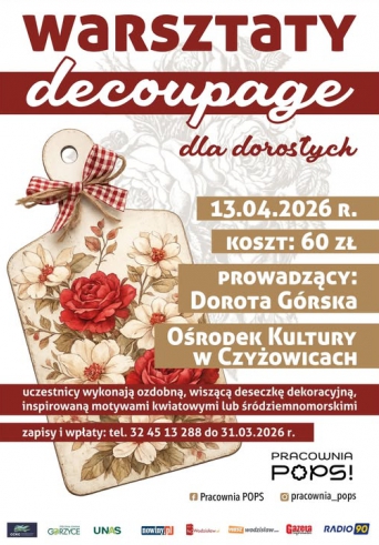 WARSZTATY DECOUPAGE DLA DOROSŁYCH