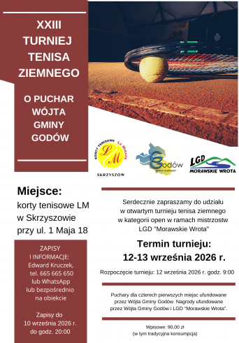 XXIII Turniej Tenisa Ziemnego o Puchar Wójta Gminy Godów w kategorii open w ramach mistrzostw LGD "Morawskie Wrota"