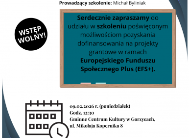 Szkolenie - Europejski Fundusz Społeczny Plus (EFS+)